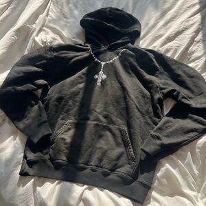 Warren Lotas Rosary Black Stone Washed Hoodie